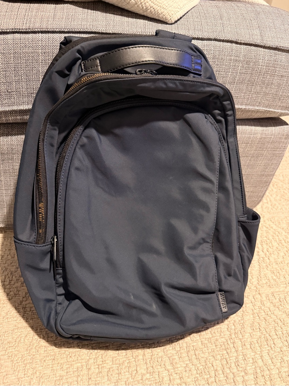 Away Luggage Navy Blue Backpack Zip Closure Multi Compartment